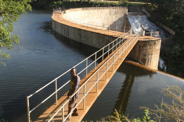 RARE SIGHT . . .  The Mazowe Dam spills for the first time in 17 years